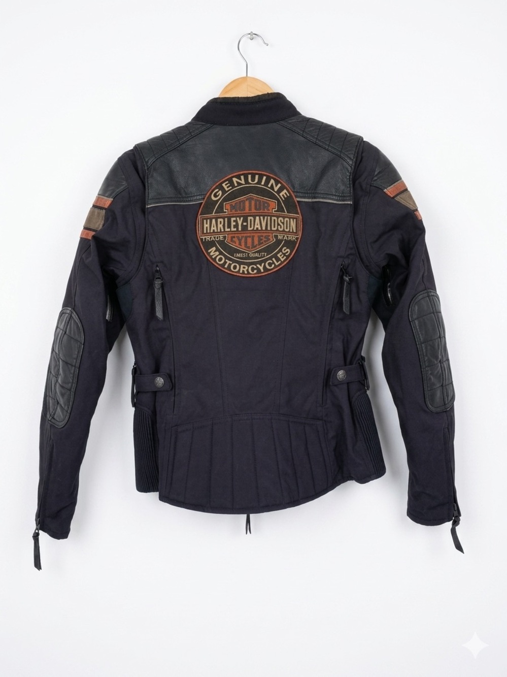 Harley-Davidson Black Motorcycle Jacket with Brown Logo Patch